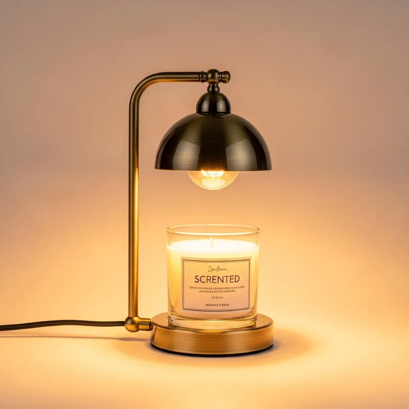 Lampe chauffe-bougie qui fait fondre une bougie parfumée sans flamme